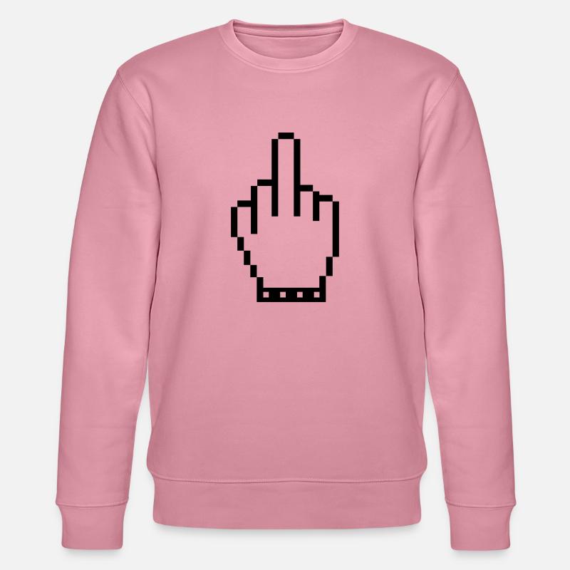hand middle finger pixel - Stanley/Stella Unisex Bio-Sweatshirt CHANGER  - Lila Traum