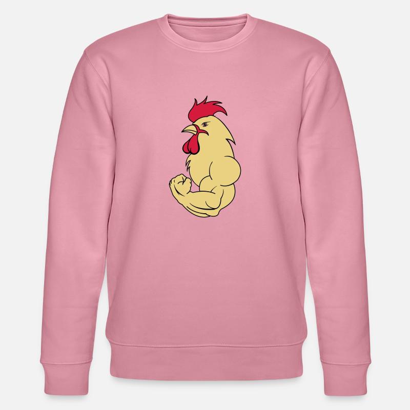 bodybuilder_hahn_2 - Stanley/Stella Unisex Bio-Sweatshirt CHANGER  - Lila Traum