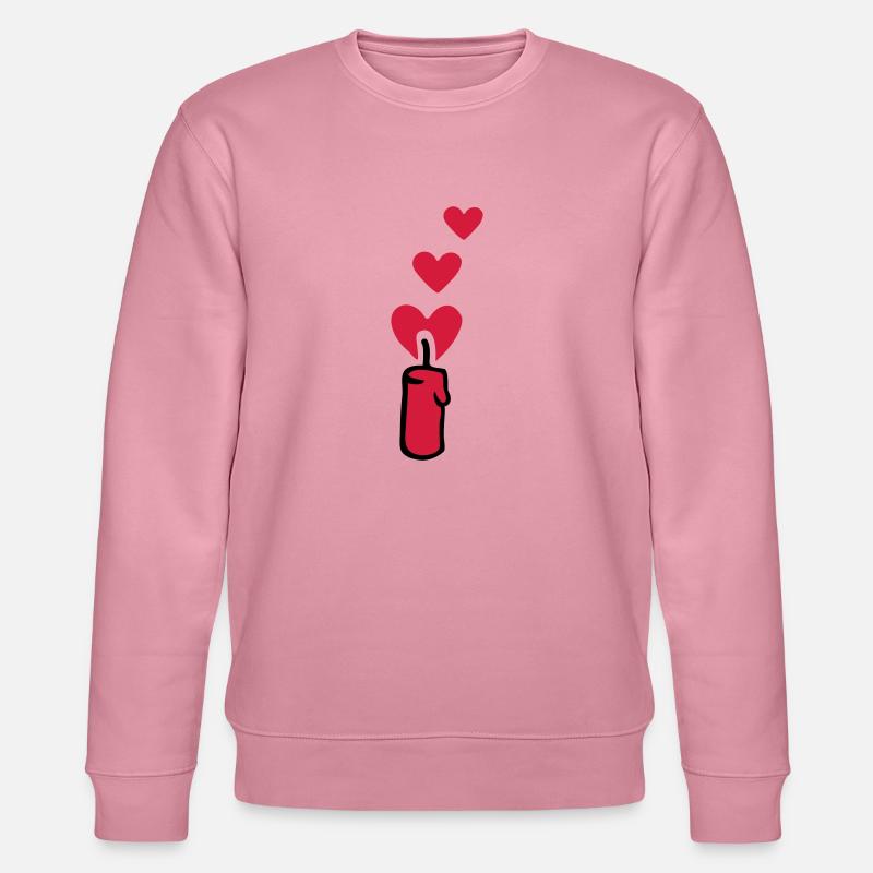 Herz Kerze 2 - Stanley/Stella Unisex Bio-Sweatshirt CHANGER  - Lila Traum