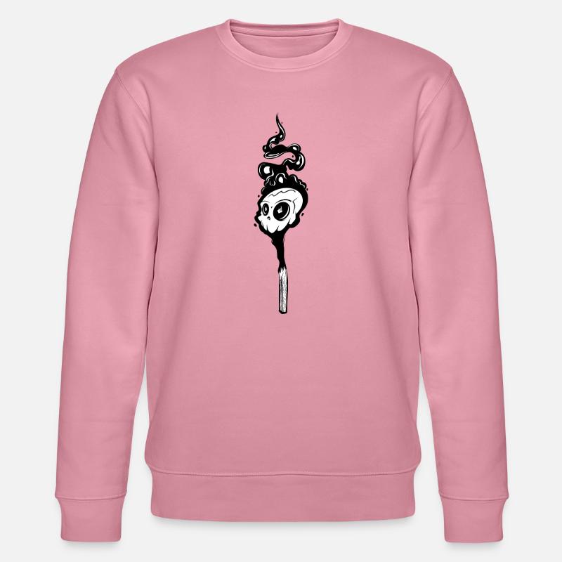 Weißer Schädelrauch Silhouette - Stanley/Stella Unisex Bio-Sweatshirt CHANGER  - Lila Traum