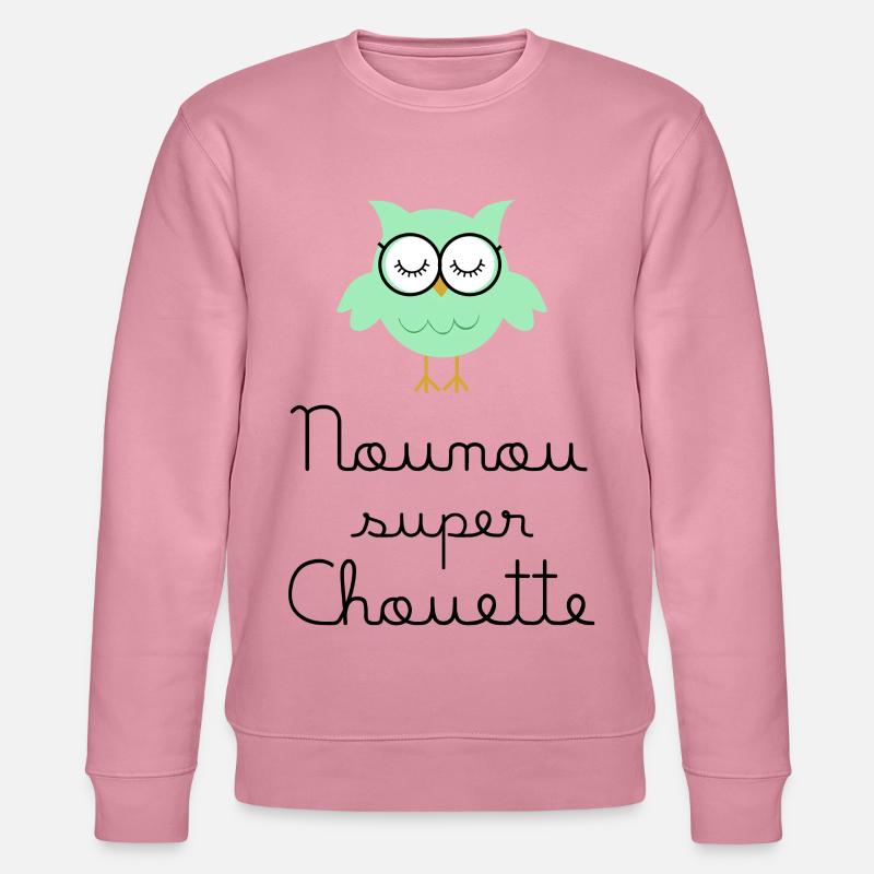 Kindermädchen große Eule - Stanley/Stella Unisex Bio-Sweatshirt CHANGER  - Lila Traum