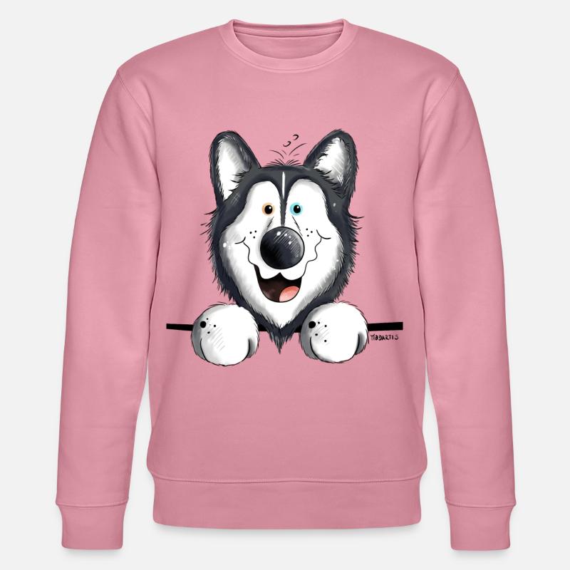 Neugieriger Husky - Stanley/Stella Unisex Bio-Sweatshirt CHANGER  - Lila Traum