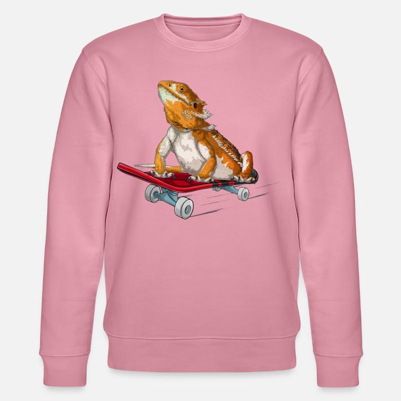 Bartdrache auf einem Skateboard - Stanley/Stella Unisex Bio-Sweatshirt CHANGER  - Lila Traum