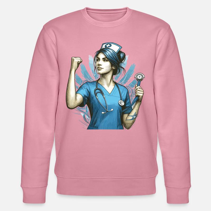 Krankenschwester Siegespose Geschenk - Stanley/Stella Unisex Bio-Sweatshirt CHANGER  - Lila Traum