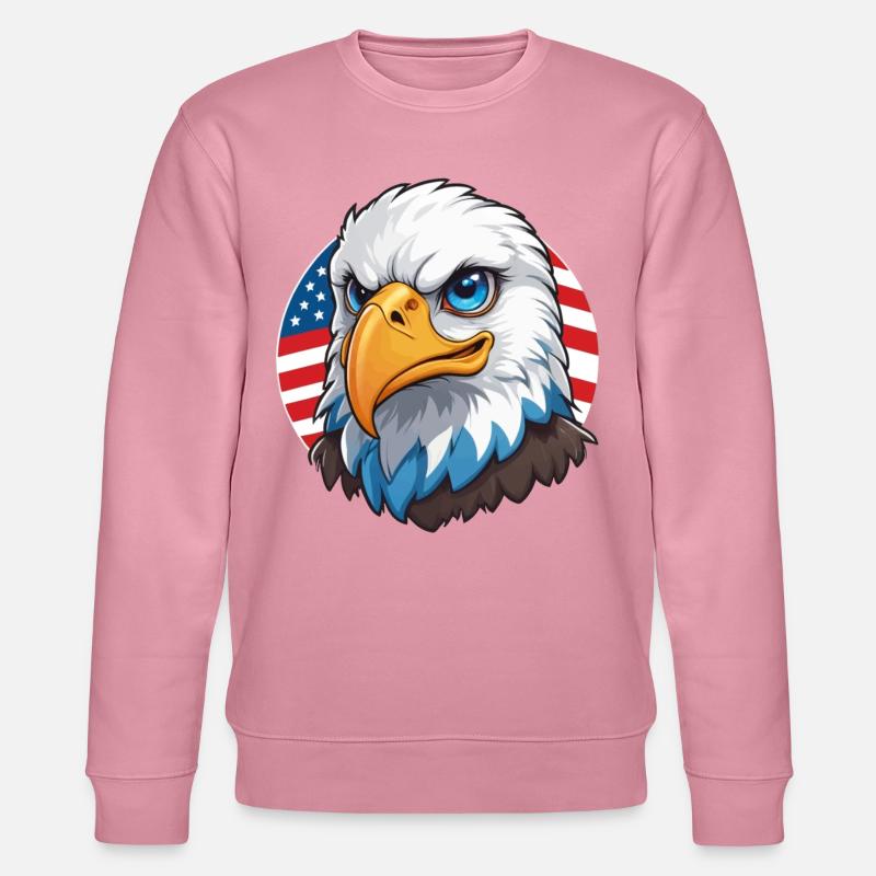 USA Flag Eaglehead Bald Eagle - Stanley/Stella CHANGER Unisex Organic Sweatshirt - lilac dream