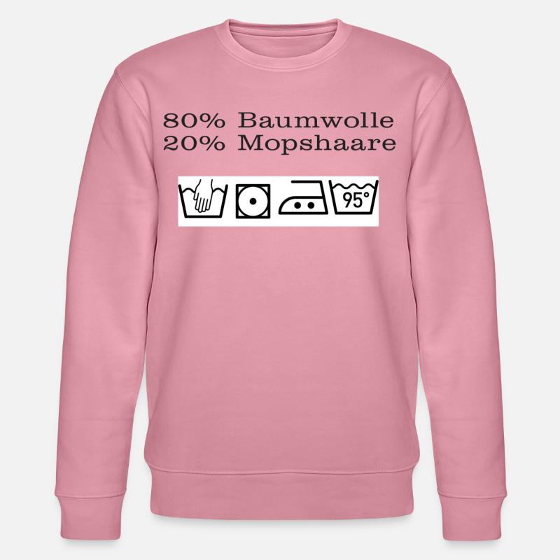 Minimalist Laundry Instruction Illustration - Stanley/Stella Unisex Bio-Sweatshirt CHANGER  - Lila Traum
