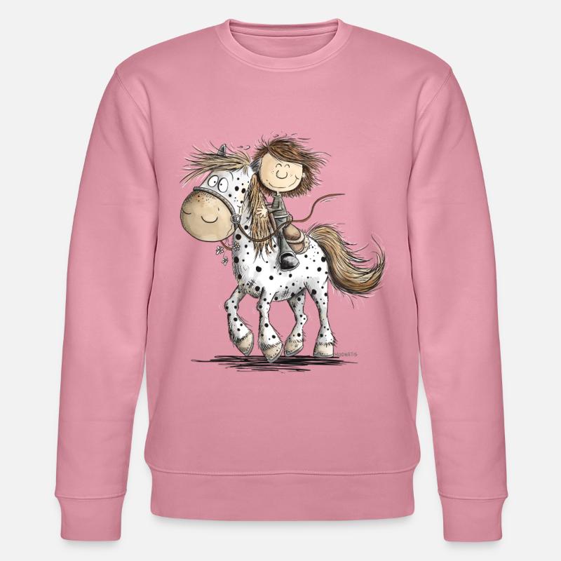 Drolliges Pferd mit Reiter Cartoon Pferdchen - Stanley/Stella Unisex Bio-Sweatshirt CHANGER  - Lila Traum