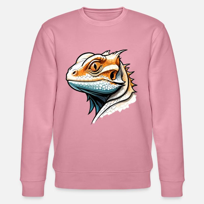 Eidechse im Comicstil - Stanley/Stella Unisex Bio-Sweatshirt CHANGER  - Lila Traum