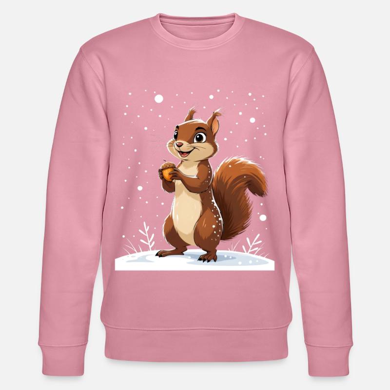 Winterliches Eichhörnchen mit Eichel - Stanley/Stella Unisex Bio-Sweatshirt CHANGER  - Lila Traum