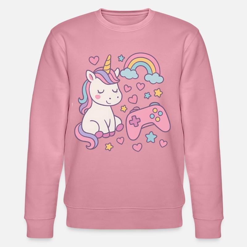 Super süßes Einhorn mit Gaming-Feeling - Stanley/Stella Unisex Bio-Sweatshirt CHANGER  - Lila Traum