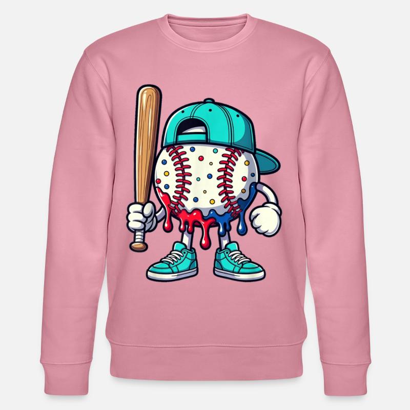 Schmelzendes Baseball-Maskottchen mit Schläger - Stanley/Stella Unisex Bio-Sweatshirt CHANGER  - Lila Traum