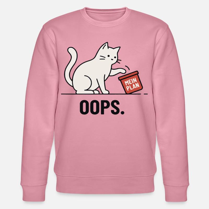 Mein Plan… Oops – Lustige Katze - Stanley/Stella Unisex Bio-Sweatshirt CHANGER  - Lila Traum