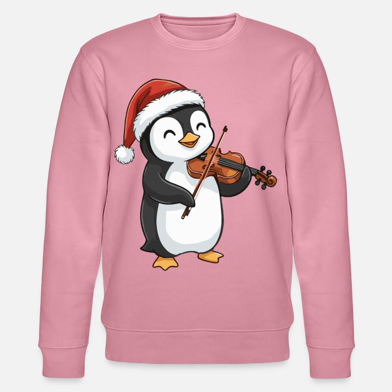 Weihnachtspinguinvogel spielt Geigenkunst - Stanley/Stella Unisex Bio-Sweatshirt CHANGER  - Lila Traum