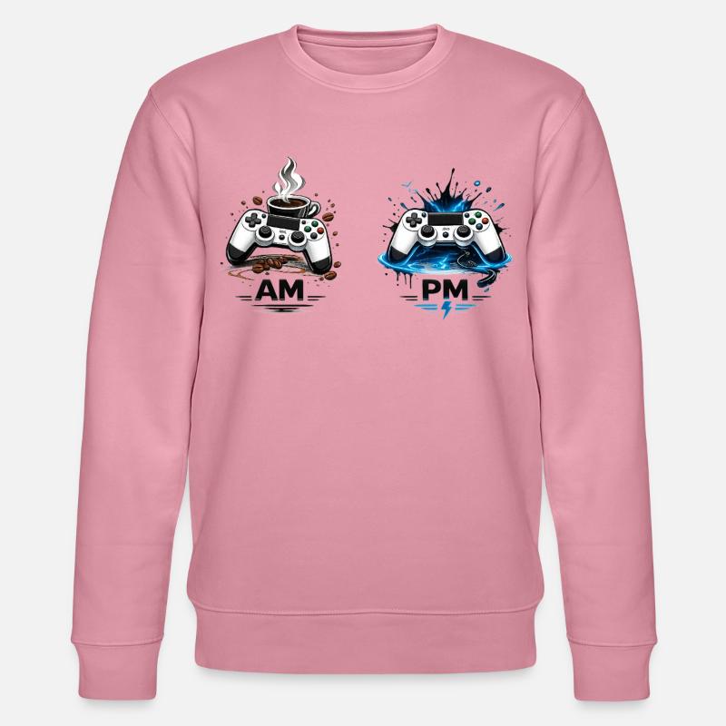 AM Kaffee PM Gaming - Stanley/Stella Unisex Bio-Sweatshirt CHANGER  - Lila Traum