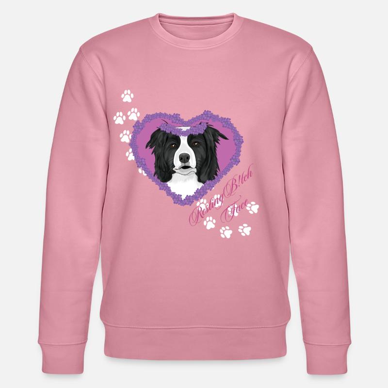 Ruhende B!tch Face Border Collie - Stanley/Stella Unisex Bio-Sweatshirt CHANGER - Lila Traum