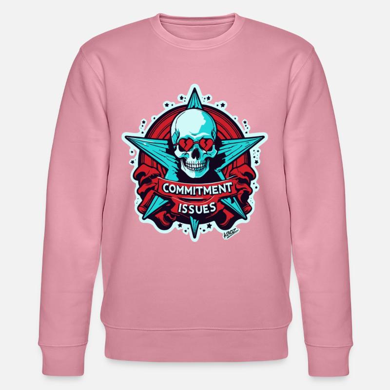 Commitment Issues Skull Badge - Stanley/Stella CHANGER Unisex Organic Sweatshirt - lilac dream