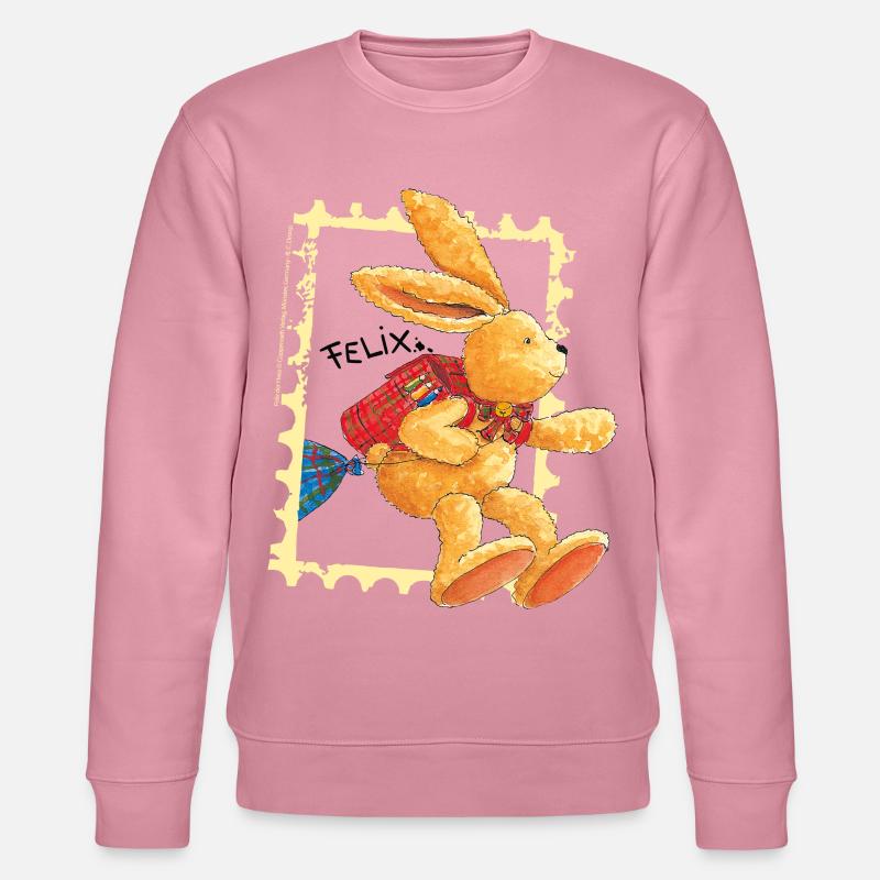 Felix huepft mit Schulranzen - Stanley/Stella Unisex Bio-Sweatshirt CHANGER  - Lila Traum