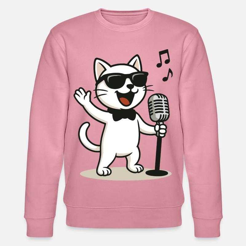 Rock'n'Roll Kitty - Stanley/Stella Unisex Bio-Sweatshirt CHANGER  - Lila Traum