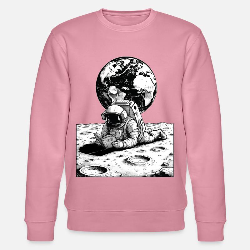 Astronaute Lecture Lune Terre - Sweat bio CHANGER Stanley/Stella Unisexe - lilas onirique