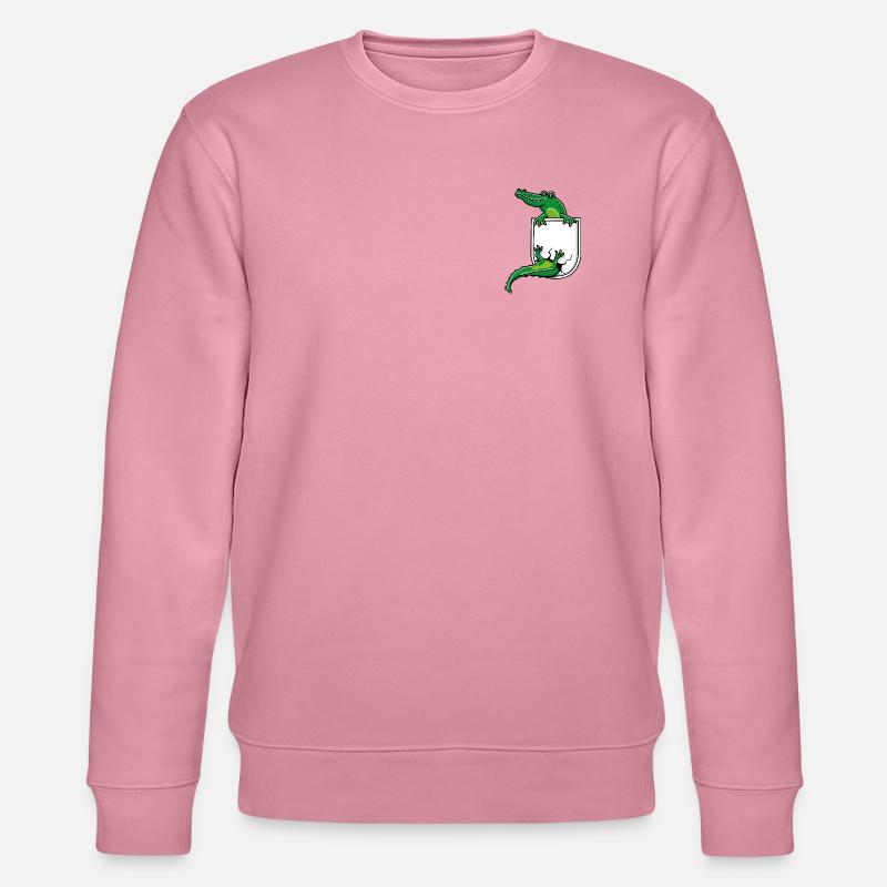 Crocodile dans la poche de la chemise - Sweat bio CHANGER Stanley/Stella Unisexe - lilas onirique
