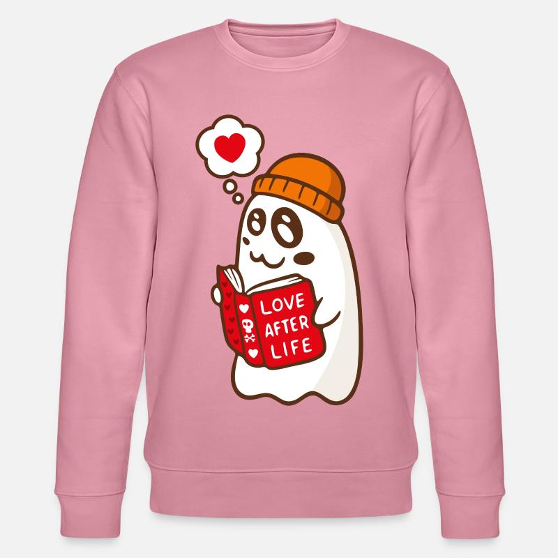Spooky Cute Ghost Reading Love Book - Stanley/Stella CHANGER Unisex Organic Sweatshirt - lilac dream