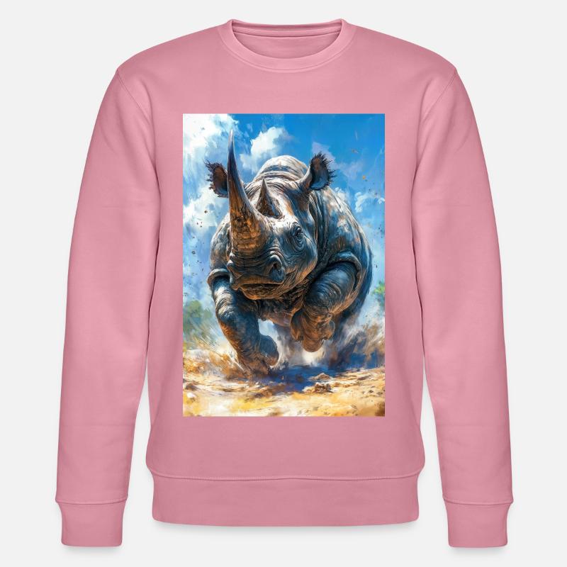 Illustration eines Nashorns - Stanley/Stella Unisex Bio-Sweatshirt CHANGER  - Lila Traum