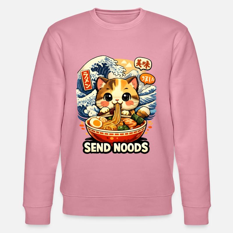 Ramen Neko Send Noods - Stanley/Stella Unisex Bio-Sweatshirt CHANGER  - Lila Traum