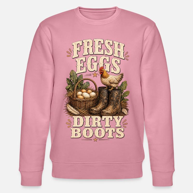 FRESH EGGS DIRTY BOOTS - Stanley/Stella Unisex Bio-Sweatshirt CHANGER - Lila Traum