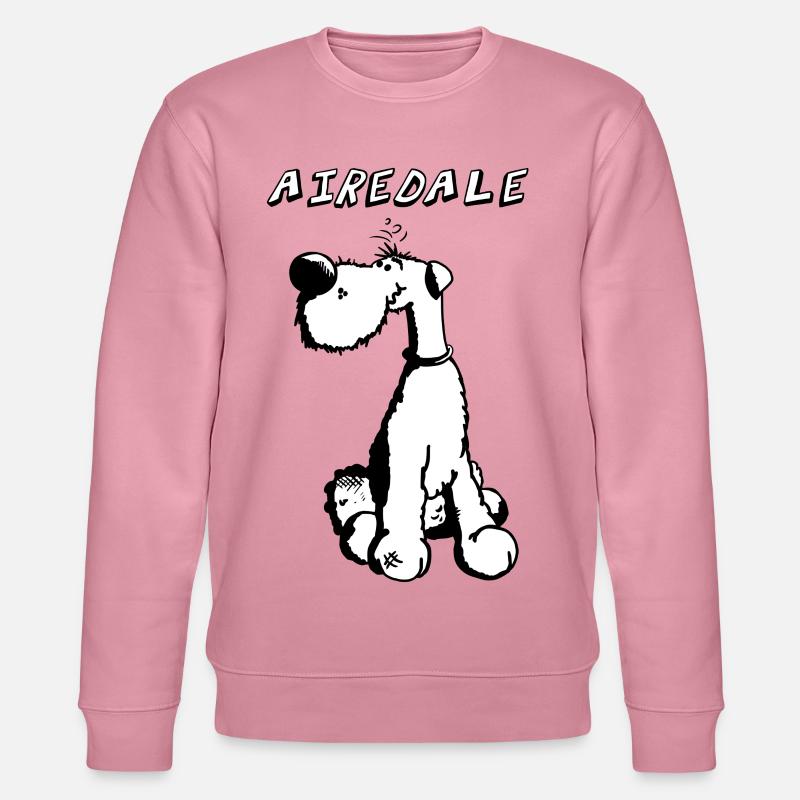 Happy Airedale Terrier - Stanley/Stella Unisex Bio-Sweatshirt CHANGER  - Lila Traum