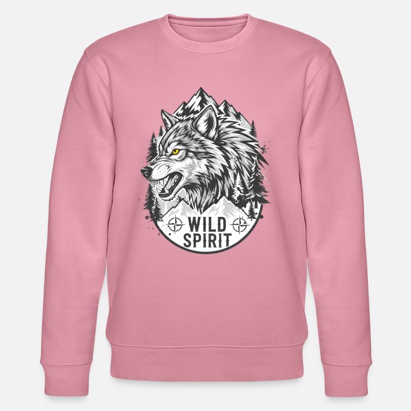 Wild Spirit - Wolf Logo - Stanley/Stella Unisex Bio-Sweatshirt CHANGER  - Lila Traum