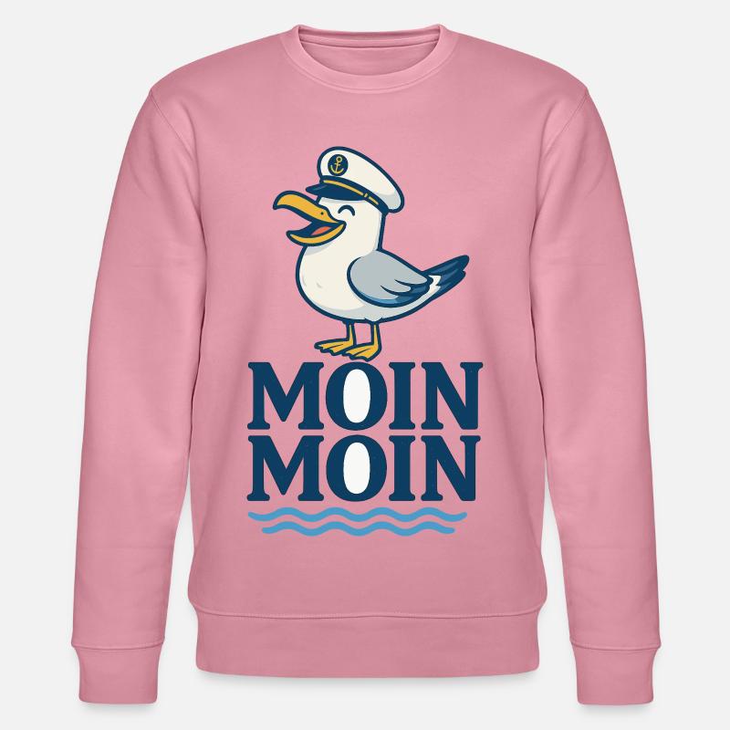 Möwe Kapitän Moin Moin Print - Stanley/Stella Unisex Bio-Sweatshirt CHANGER  - Lila Traum