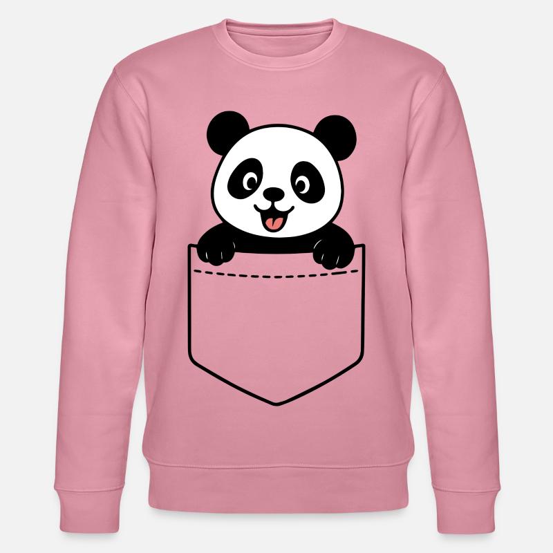 Fröhlicher Panda - Stanley/Stella Unisex Bio-Sweatshirt CHANGER  - Lila Traum