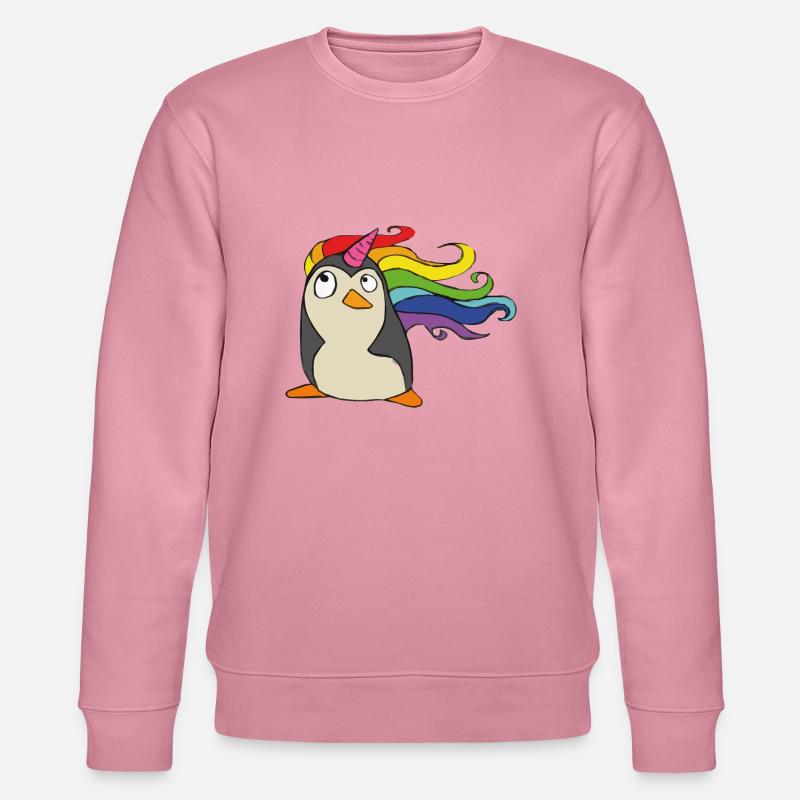 Punguin Einhorn Regenbogen - Stanley/Stella Unisex Bio-Sweatshirt CHANGER  - Lila Traum