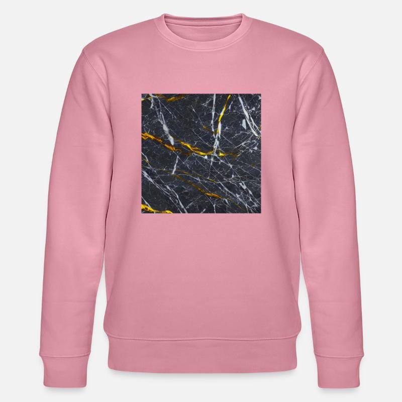 Marmor Schwarz Gold Textur - Stanley/Stella Unisex Bio-Sweatshirt CHANGER  - Lila Traum