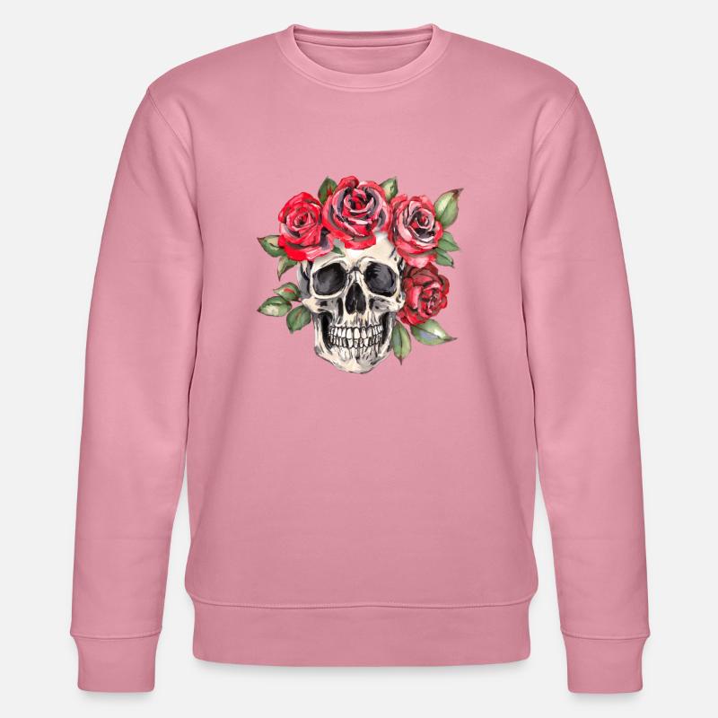 Crâne avec des roses rouges - Sweat bio CHANGER Stanley/Stella Unisexe - lilas onirique