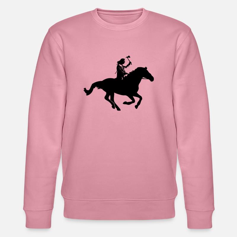 Indianer auf Pferd mit Tomerhawk - Stanley/Stella Unisex Bio-Sweatshirt CHANGER  - Lila Traum