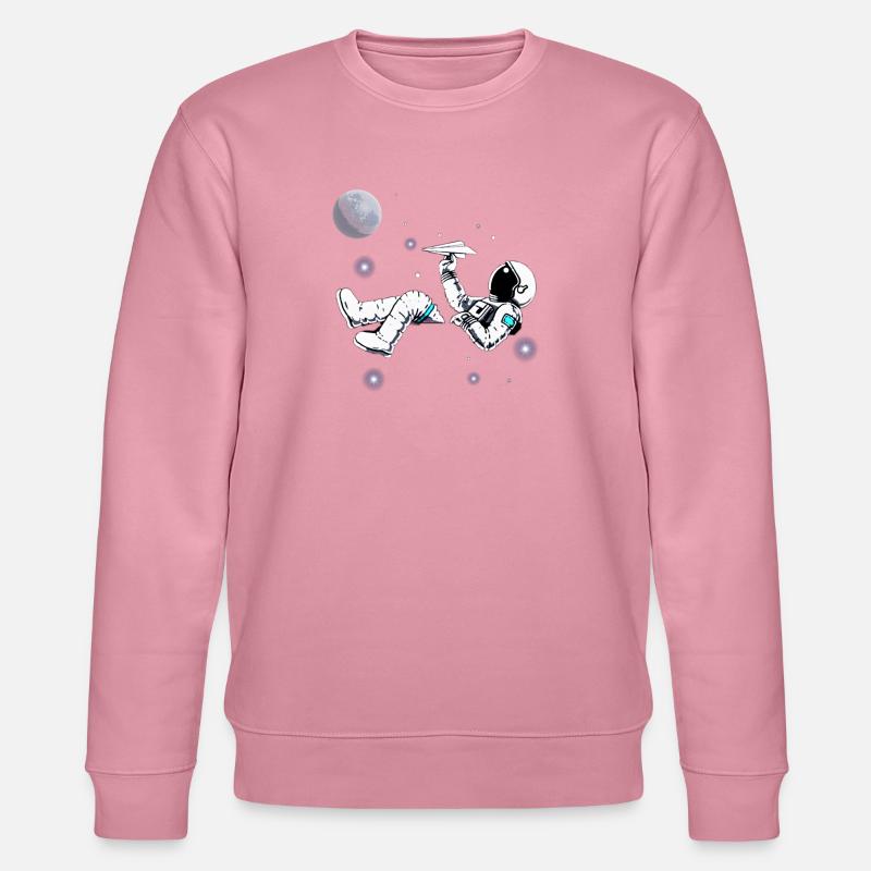 Astronaut. Astronaut spielt. Papierflieger - Stanley/Stella Unisex Bio-Sweatshirt CHANGER - Lila Traum
