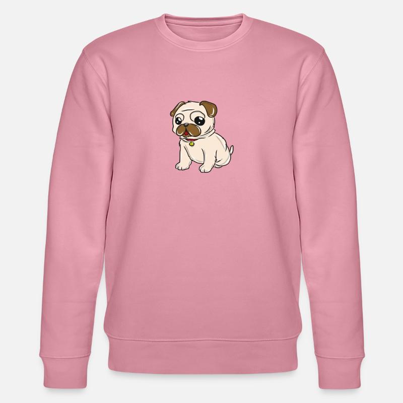 Hund Mops - Stanley/Stella Unisex Bio-Sweatshirt CHANGER  - Lila Traum