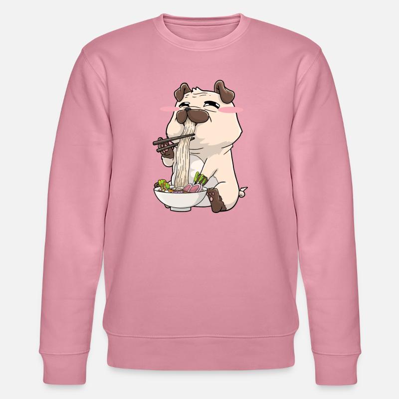 Mops isst Ramen - Stanley/Stella Unisex Bio-Sweatshirt CHANGER  - Lila Traum