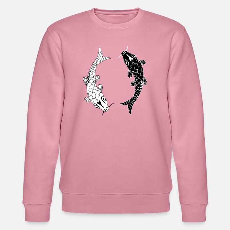 Poisson noir blanc Ying et yang - Sweat bio CHANGER Stanley/Stella Unisexe - lilas onirique