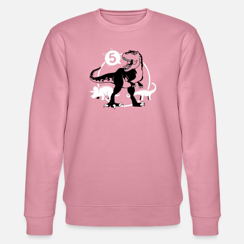 Dinosaurier 5 Jahre T-Shirt - Stanley/Stella Unisex Bio-Sweatshirt CHANGER  - Lila Traum