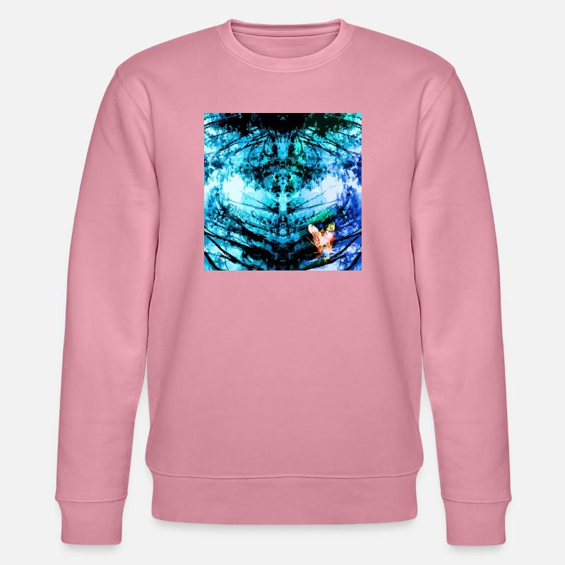 Blauer Psychedelischer Schmetterling - Stanley/Stella Unisex Bio-Sweatshirt CHANGER  - Lila Traum