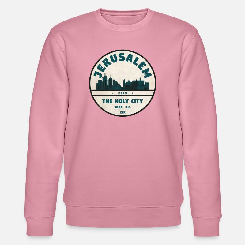 Jerusalem Skyline Retro Abzeichen - Stanley/Stella Unisex Bio-Sweatshirt CHANGER  - Lila Traum