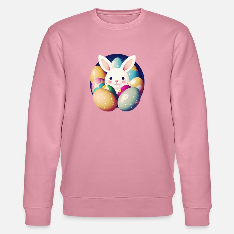 Osterhase mit Ostereiern - Stanley/Stella Unisex Bio-Sweatshirt CHANGER  - Lila Traum