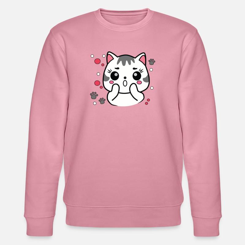Überraschte süße Katze - Stanley/Stella Unisex Bio-Sweatshirt CHANGER  - Lila Traum