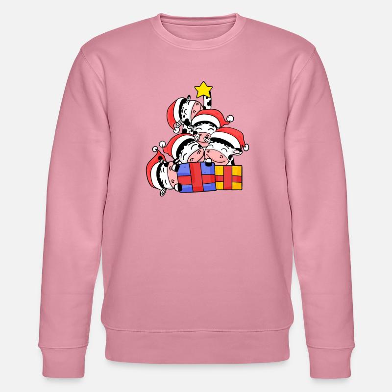 Kuh Baum Weihnachten Weihnachtsbaum - Stanley/Stella Unisex Bio-Sweatshirt CHANGER  - Lila Traum