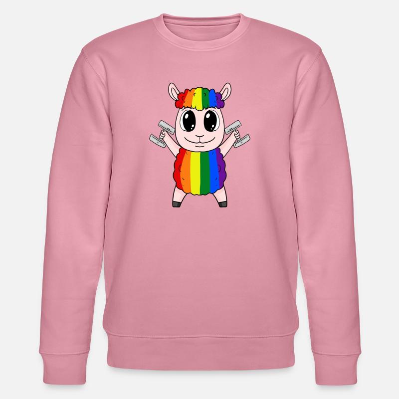 Rainbow sheep with dumbbells - Stanley/Stella CHANGER Unisex Organic Sweatshirt - lilac dream