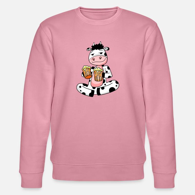 Kuh mit Bier - Stanley/Stella Unisex Bio-Sweatshirt CHANGER - Lila Traum