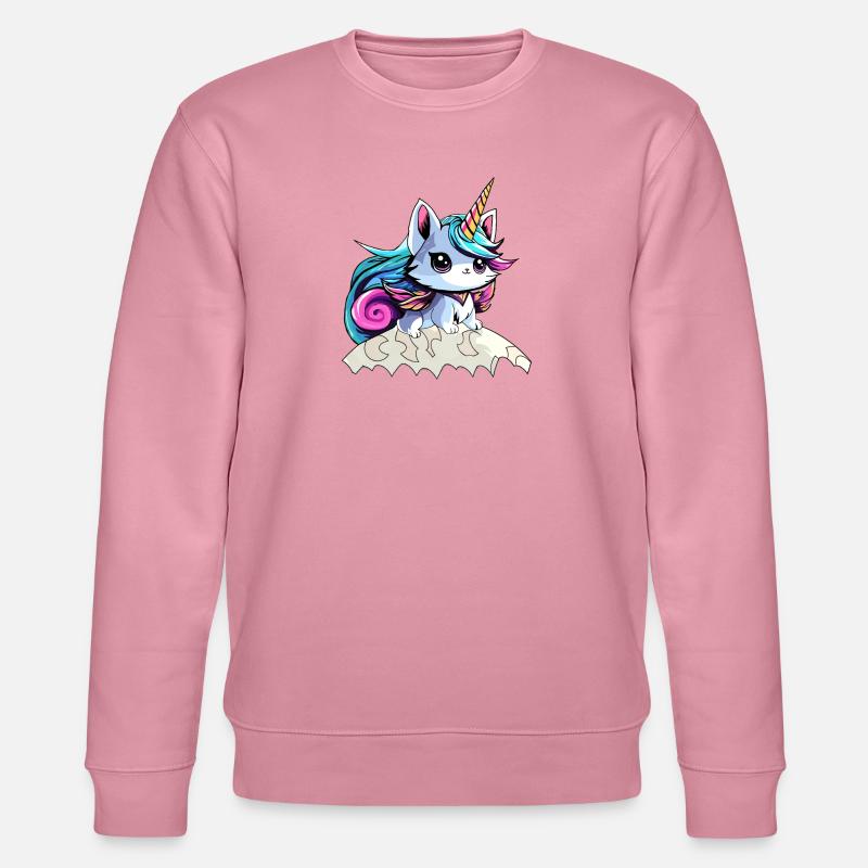 Fee Einhorn Katze - Stanley/Stella Unisex Bio-Sweatshirt CHANGER  - Lila Traum
