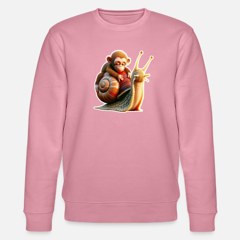 Affe auf Schnecke: Verspielte Freundschaft - Stanley/Stella Unisex Bio-Sweatshirt CHANGER  - Lila Traum